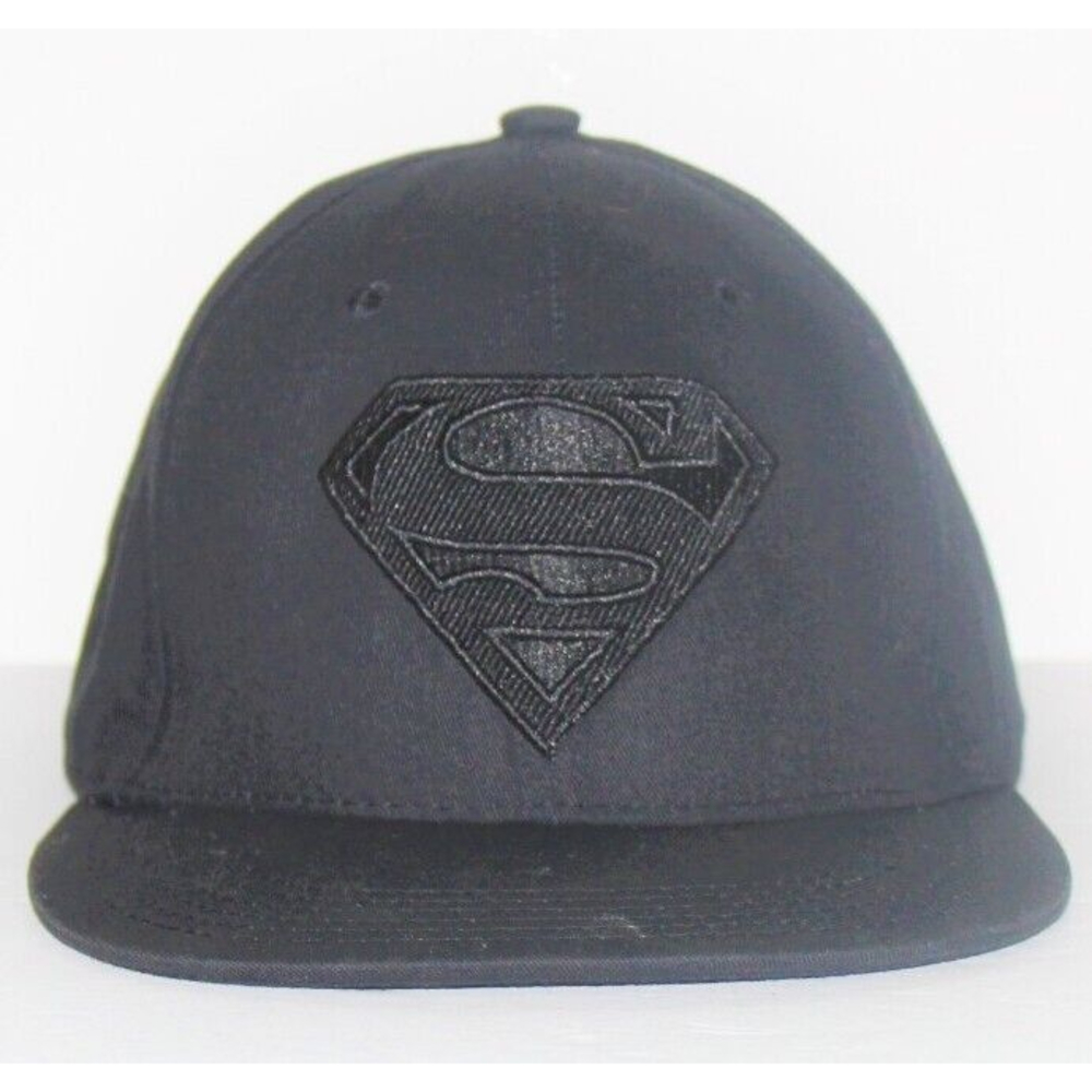 Black With Red Interior Superman Adjustable Strap Baseball Cap